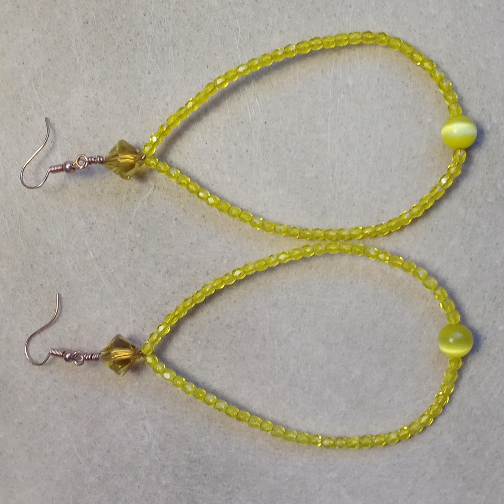 Yellow crystal teardrops